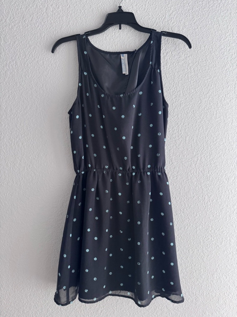 O’Neil navy blue Polka Dot Sleeveless mini dress with cutout back
